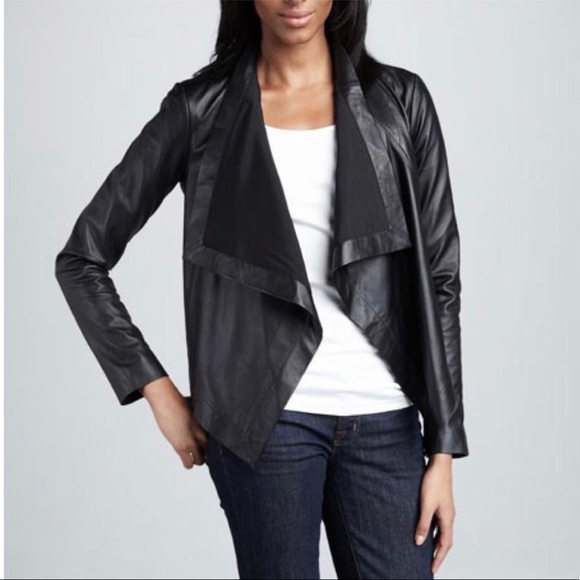 PJK Patterson J. Kincaid Jackets & Blazers - PJK Black Leather Drape Jacket